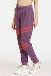 Rosaline Easy Movement Cotton Rich Joggers - Plum Caspia — thumbnail 2